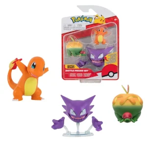 pack figuras pokemon charmander, haunter y appletun